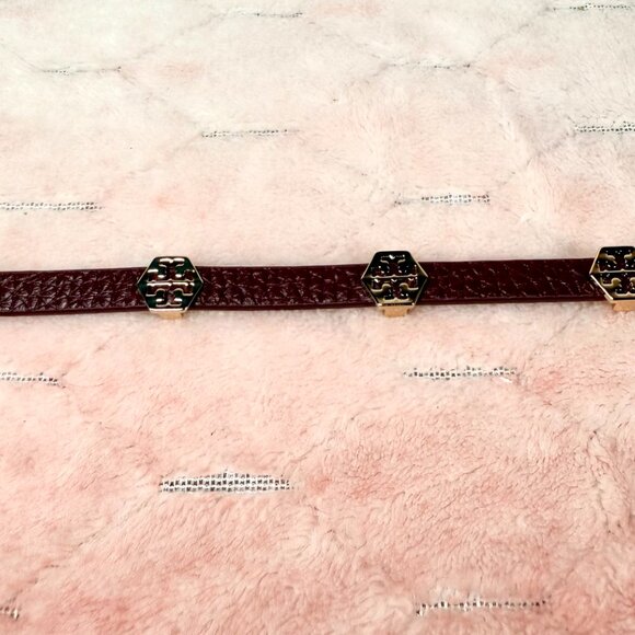 Tory Burch Leather Wrap Logo Bracelet and Embrace Ambition Bracelet w Dust Bag - Picture 9 of 9